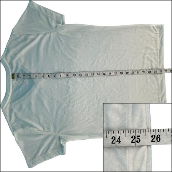 LAT Sublivie Ladies Fitted Sublimation Tee Shirt Top Solid White V-Neck Large - Picture 9 of 10